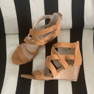 Torrid Strappy Mini Wedges (Wide Width) Tan NWT Size 9